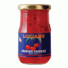 Luciano Коктейльная вишня красная с черенком, 225 g.