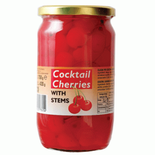 Luciano Коктейльная вишня красная с черенком, 750 g.